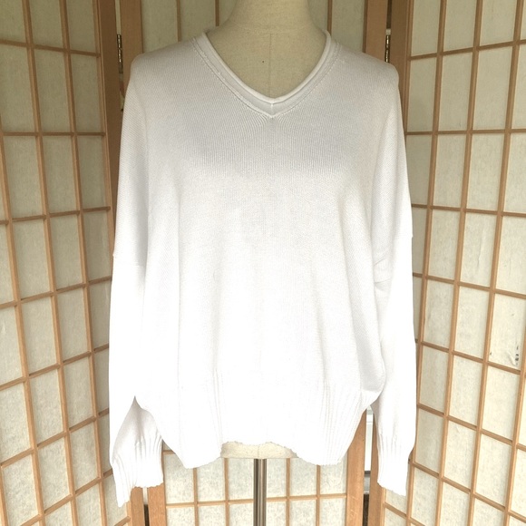 Shirin Guild White Cotton Boxy Loose Fit Scotland Sweater - Picture 2 of 15